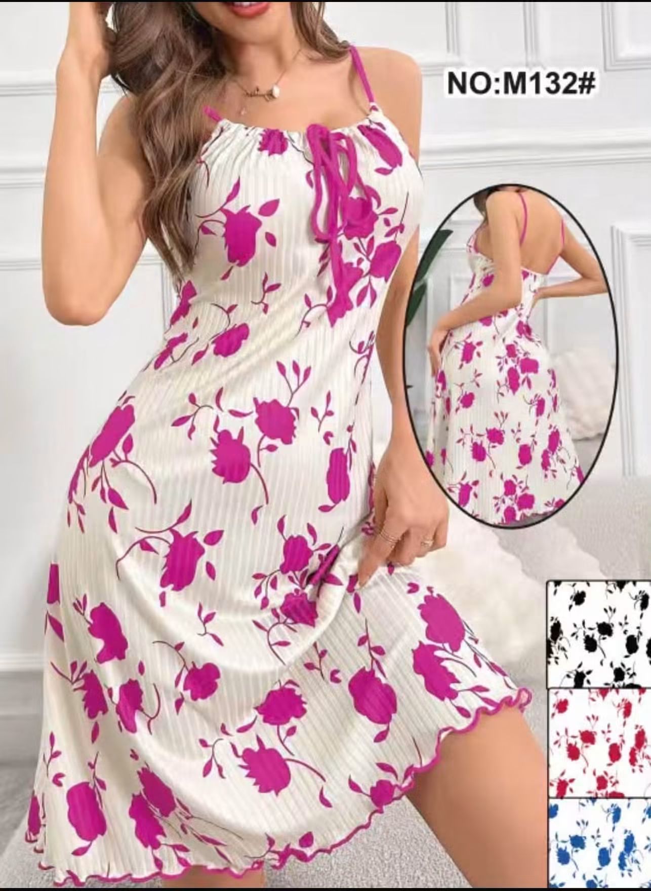 فستان مورد مع حمال رقبه